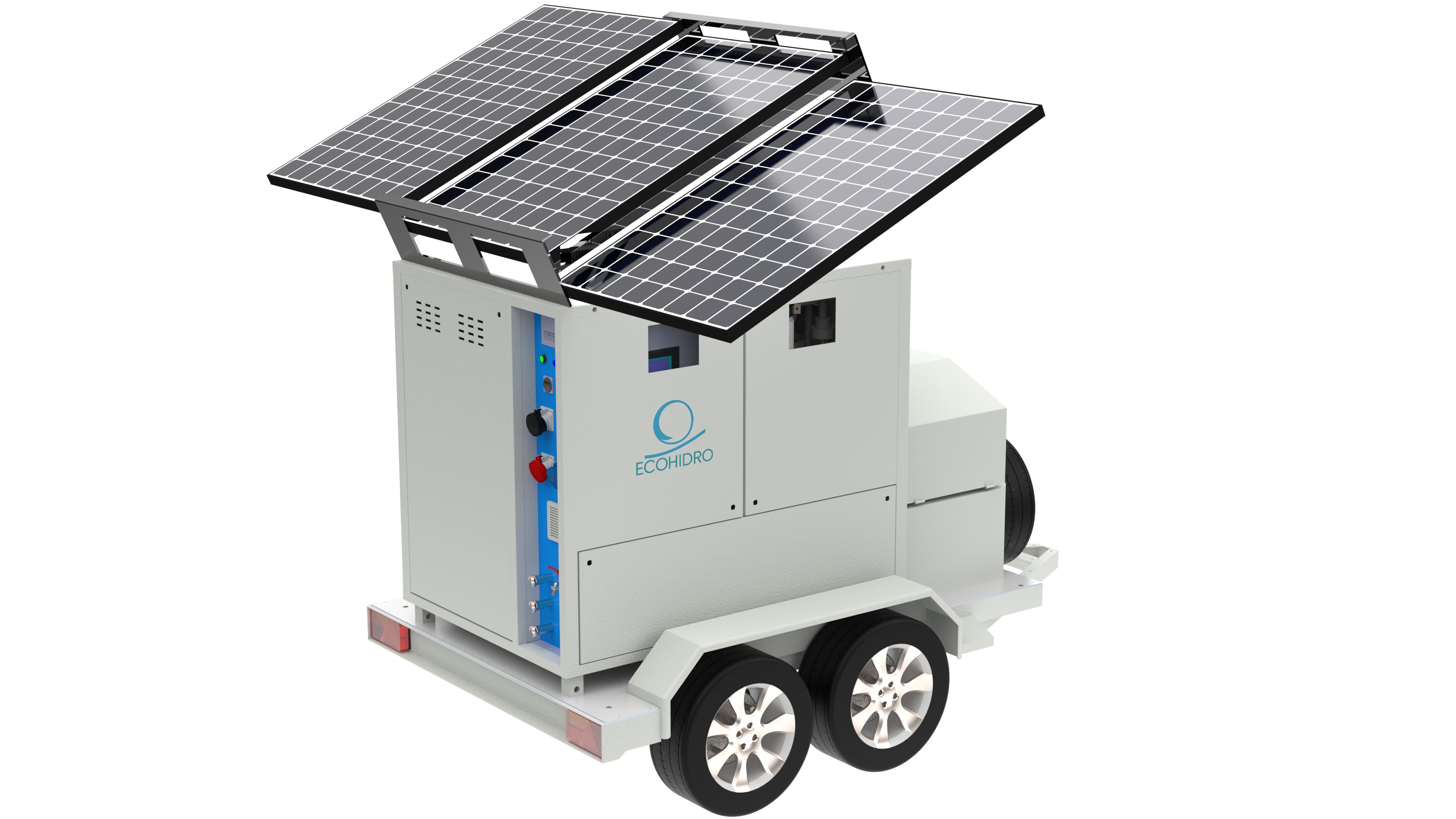eco pure con remolque y placas desplegadas