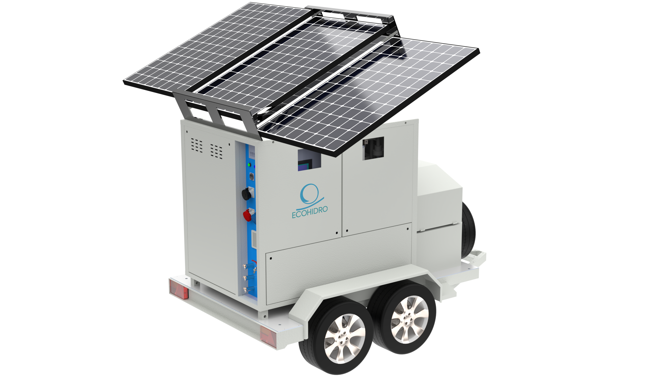 eco pure con remolque y placas desplegadas